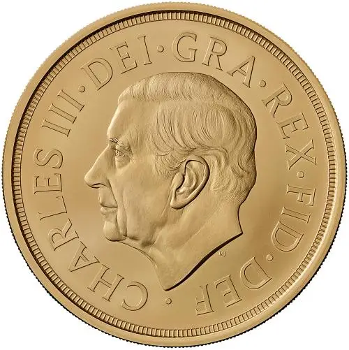 2027 Quintuple Sovereign Gold BU Coin Obverse