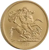 2027 Quintuple Sovereign Gold BU Coin Reverse Edge