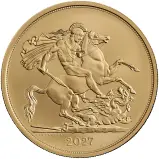 2027 Quintuple Sovereign Gold BU Coin Reverse