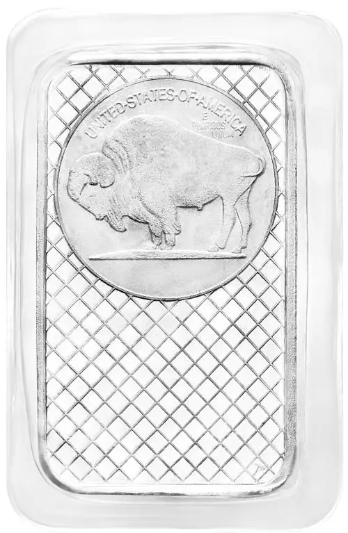 5 oz Silver Towne Mint Buffalo Silver Bar - Pre-Owned reverse