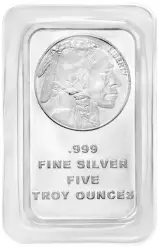 5 oz Silver Towne Mint Buffalo Silver Bar - Pre-Owned