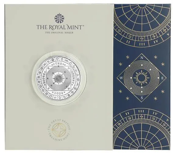 2026 'The Penny Drops' Great British Treasure Hunt £5 BU Base Metal Coin display