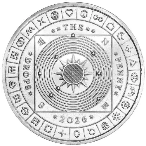 2026 'The Penny Drops' Great British Treasure Hunt £5 BU Base Metal Coin reverse