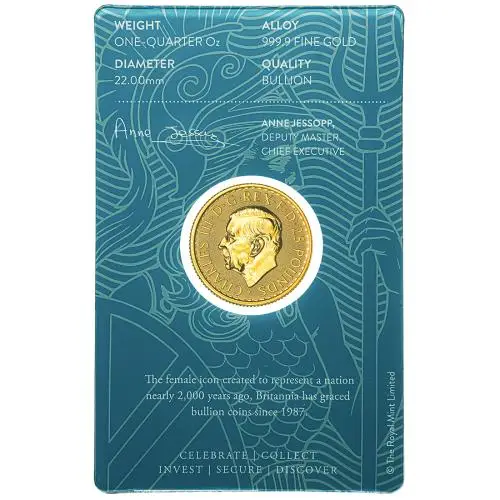 2025 Britannia 0.25 oz Gold Bullion Coin  - In Sleeve obverse