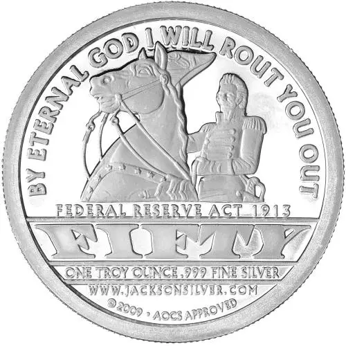 2016 Federal Reserve Act 1913 Silver 1 Ounce Round reverse