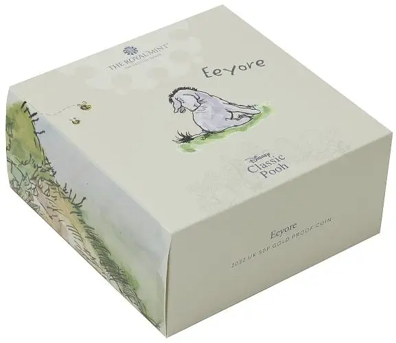 2022 Winnie the Pooh & Friends Gold Proof  'Eeyore' 50p Coin box
