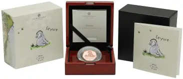 2022 Winnie the Pooh & Friends Gold Proof  'Eeyore' 50p Coin display