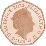 2022 Winnie the Pooh & Friends Gold Proof  'Eeyore' 50p Coin obverse