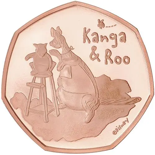 2022 Winnie the Pooh & Friends Gold Proof  'Kanga & Roo' 50p Coin reverse