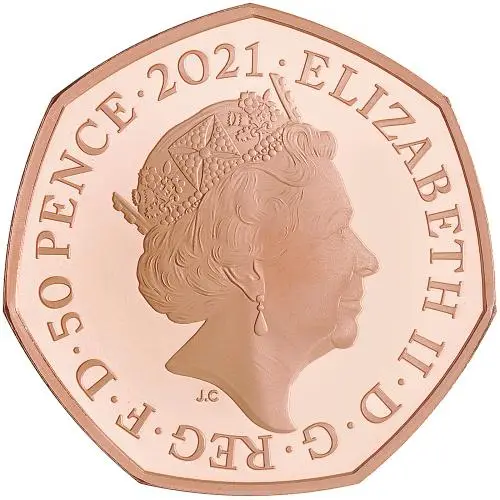 2021 Winnie the Pooh & Friends Gold Proof 50p Coin obverse