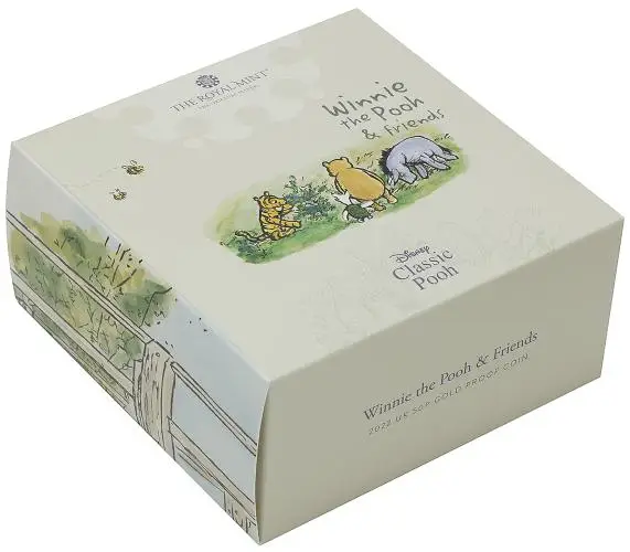 2022 Winnie the Pooh & Friends Gold Proof 50p Coin box