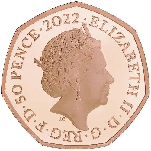 2022 Winnie the Pooh & Friends Gold Proof 50p Coin obverse