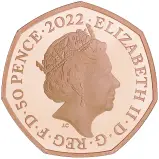 2022 Winnie the Pooh & Friends Gold Proof 50p Coin obverse
