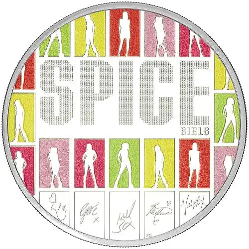 2026 Spice Girls 'Music Legends' Silver Proof 1 oz Coin (Coloured) reverse 1