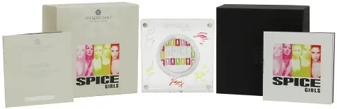 2026 Spice Girls 'Music Legends' Silver Proof 1 oz Coin (Coloured) set display
