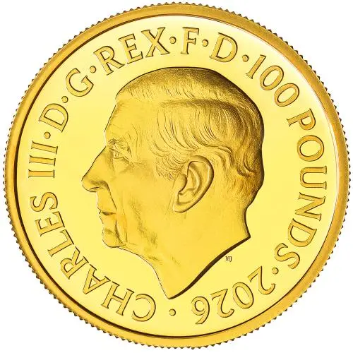 2026 Gold Britannia 1 oz Proof Coin obverse