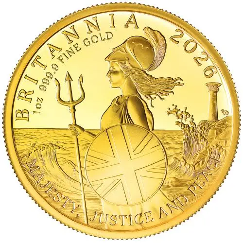 2026 Gold Britannia 1 oz Proof Coin reverse