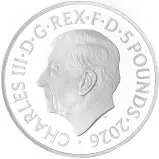 2026 '100th Anniversary of the Birth of Queen Elizabeth II' Silver Proof £5 Coin obverse