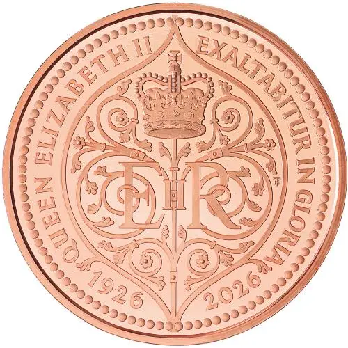 2026 '100th Anniversary of the Birth of Queen Elizabeth II' Gold Proof £5 Coin reverse