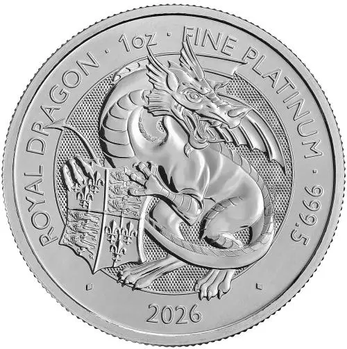 2026 Tudor Beasts 'Royal Dragon' 1 oz Platinum Bullion Coin reverse trm