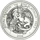 2026 Tudor Beasts 'Royal Dragon' 1 oz Platinum Bullion Coin