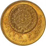 1918 Gold 20 Pesos  Coin Single Mexico obverse