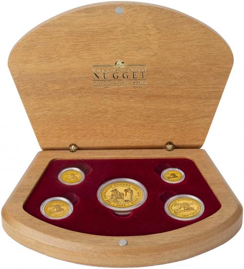 2002 Gold Proof Kangaroo Nugget 5 Coin Set | Chards