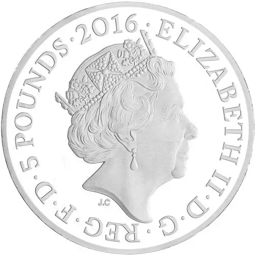 2016 Platinum Proof Elizabeth II The Queen's 90th Birthday Pound Sterling £5 / Crown  Coin Single with Cert United Kingdom The Royal Mint obverse