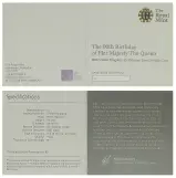 2016 Platinum Proof Elizabeth II The Queen's 90th Birthday Pound Sterling £5 / Crown  Coin Single with Cert United Kingdom The Royal Mint certificate