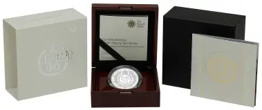 2016 Platinum Proof Elizabeth II The Queen's 90th Birthday Pound Sterling £5 / Crown  Coin Single with Cert United Kingdom The Royal Mint display