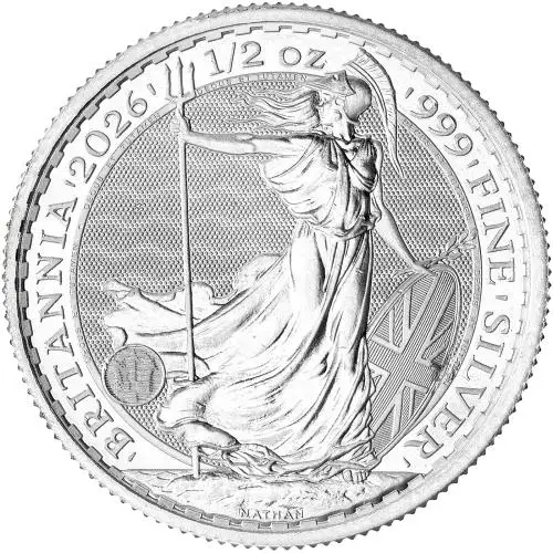 2026 Silver Britannia 0.5 Ounce Bullion Charles III £1 Coin - Pre-Owned reverse