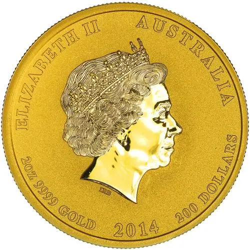 2014 'Year of the Horse' Perth Mint 2 oz Gold Bullion Coin - Pre-Owned obverse