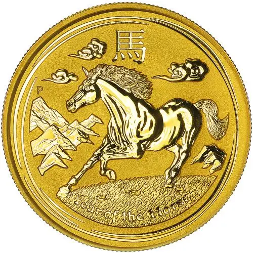 2014 'Year of the Horse' Perth Mint 2 oz Gold Bullion Coin - Pre-Owned reverse