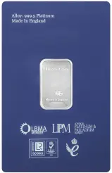 Platinum 0.1 Ounce Bar Baird & Co. - Pre-Owned obverse