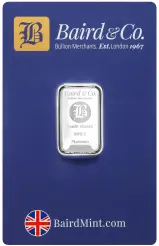Baird & Co. 0.1 oz Platinum Bullion Bar - Pre-Owned