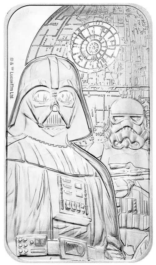Star Wars Dark Side 1 oz Silver Minted Bullion Bar Pre-Owned darth vader