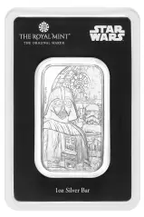 Star Wars Dark Side 1 oz Silver Minted Bullion Bar Pre-Owned reverse packaging