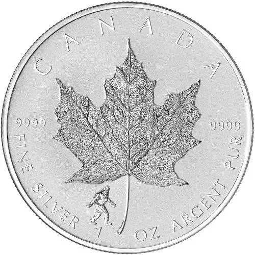 2016 Silver Bullion 1 Ounce Maple Big Foot Privy  Coin Single Pre-Owned Canada Royal Canadian Mint reverse