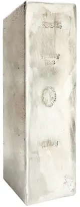 Heraeus 15 kg Cast Silver Bullion Bar - Pre-Owned 