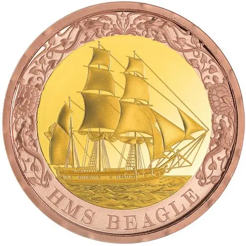2026 HMS Beagle 'The Voyage of the Beagle' £2 Gold Proof Coin reverse