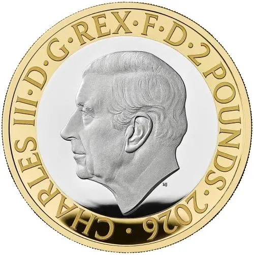2026 Silver Proof HMS Beagle Charles III The Voyage of the Beagle Pound Sterling £2  Coin obverse trm