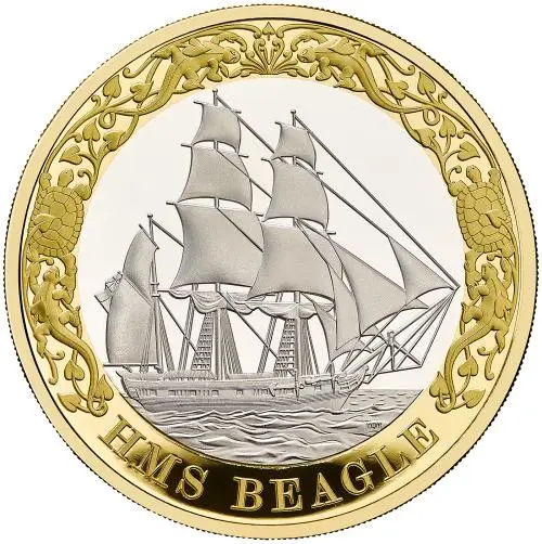 2026 Silver Proof HMS Beagle Charles III The Voyage of the Beagle Pound Sterling £2  Coin  reverse trm