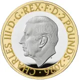 2026 Silver Proof HMS Beagle Charles III The Voyage of the Beagle Pound Sterling £2  Coin obverse trm