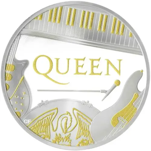 2020 Music Legends 'Queen' 5 oz Silver Proof Coin - Pre-Owned REVERSE