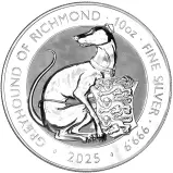  2025 Tudor Beasts White Greyhound of Richmond Silver 10 Ounce  Bullion Coin - Pre-Owned