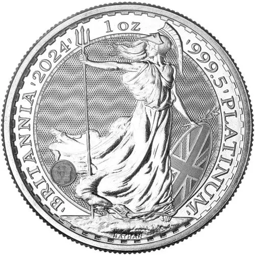 2024 Platinum Britannia 1 Ounce Bullion Coin The Royal Mint Pre-Owned  reverse