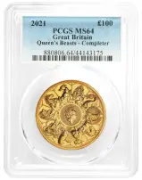 2021 Queen's Beasts 'Completer' 1 oz Gold Bullion Coin PCGS MS-64