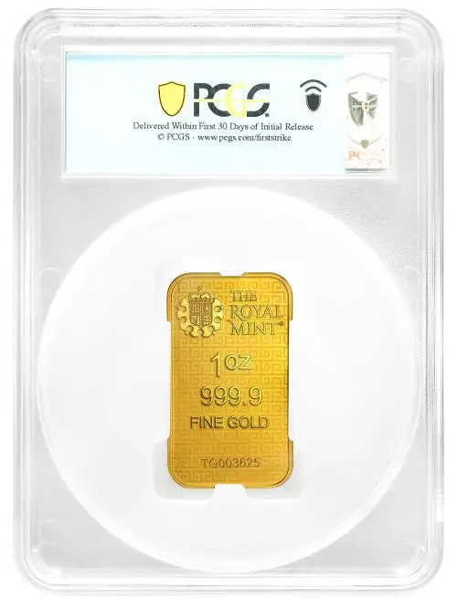 First Strike Gold Graded 1 Ounce Three Graces  Bar United Kingdom PCGS MS-70 obverse