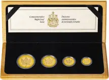 1989 Gold Proof 10th Anniversary of the Maple  Coin Sets Canada 4 Coins in box