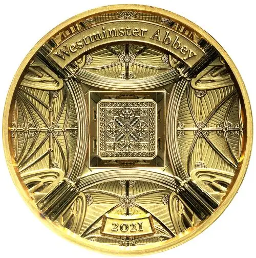 2021 Gold Reverse Proof 100 Gram Elizabeth II Westminister $20  Coin With Box with Cert Cook Islands reverse